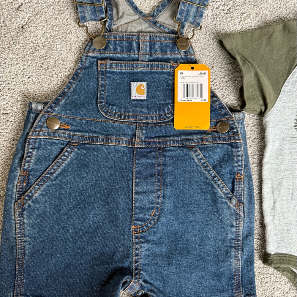 Baby Carhartt Denim Overalls with FREE ONESIE!